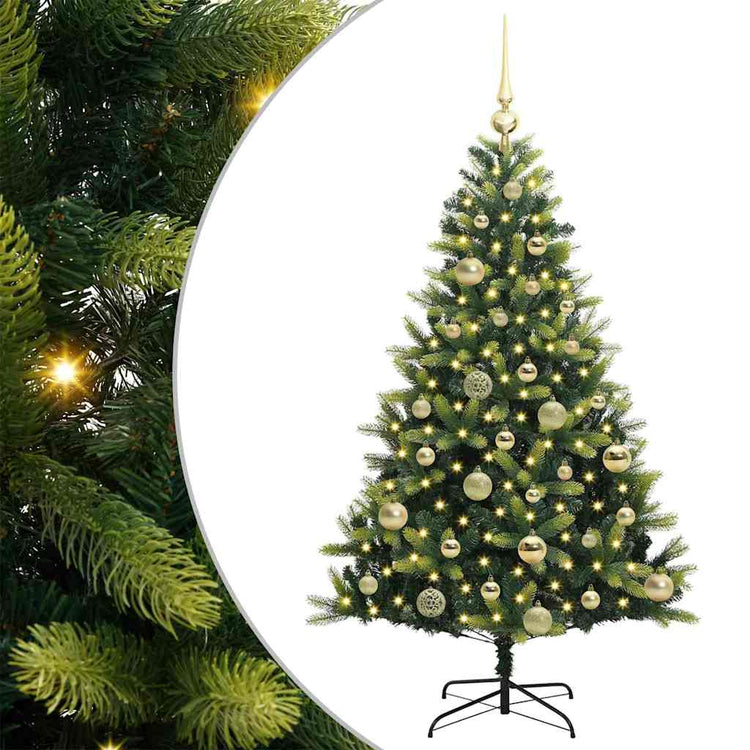 VidaXL künstlicher Weihnachtsbaum mit Scharnier 150 LEDs grün 120 cm PVC und PE
