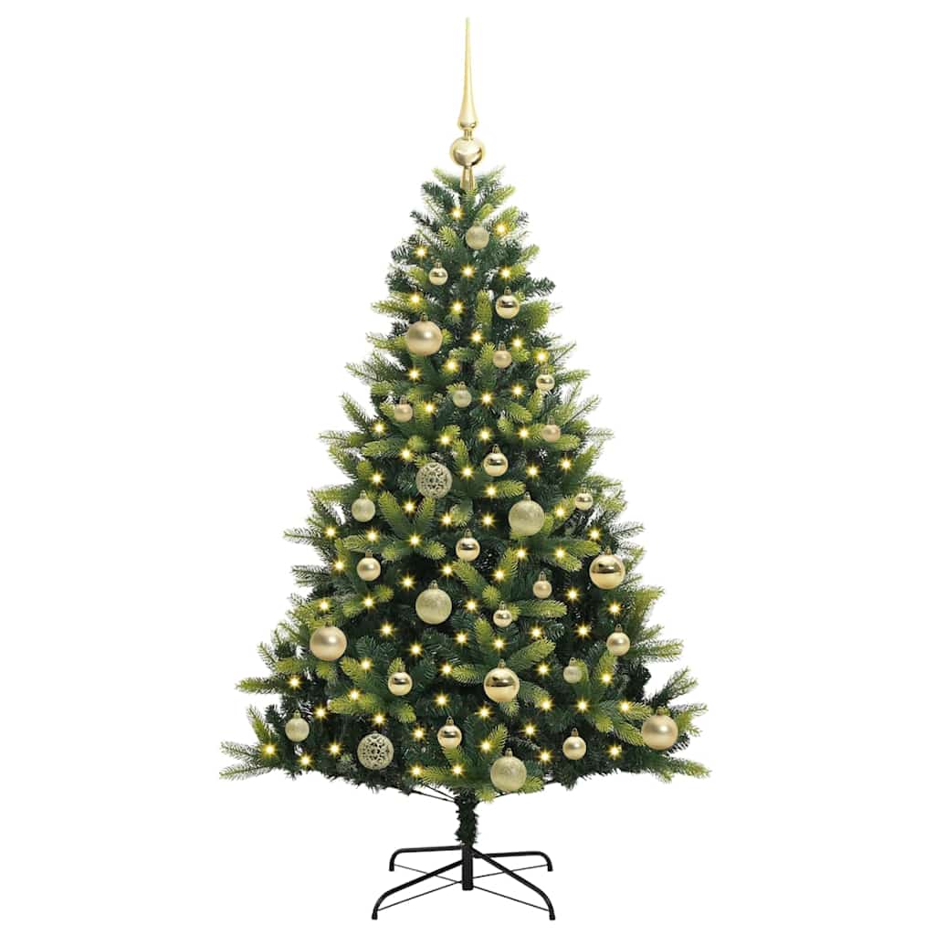 VidaXL künstlicher Weihnachtsbaum mit Scharnier 150 LEDs grün 120 cm PVC und PE