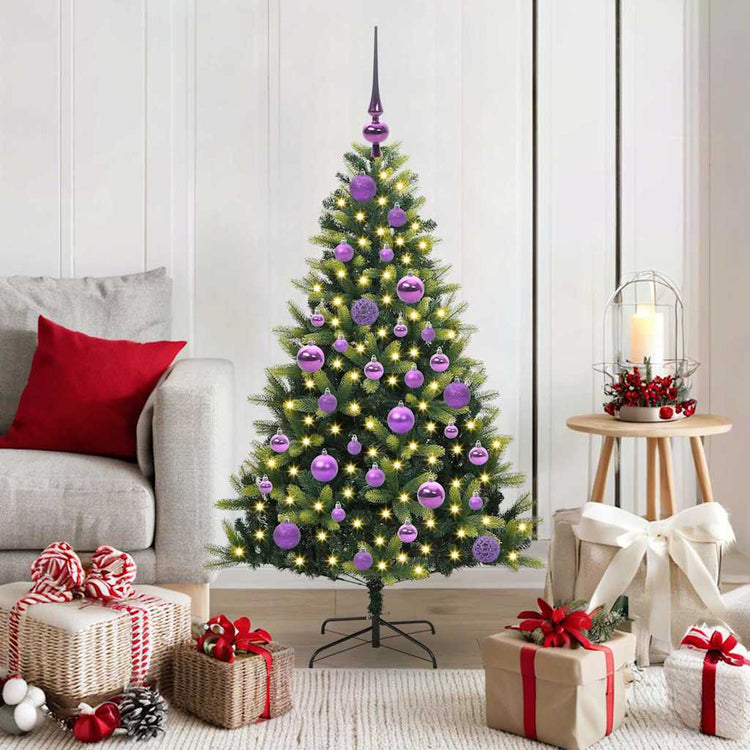 VidaXL künstlicher Weihnachtsbaum mit Scharnier 150 LEDs grün 120 cm PVC und PE