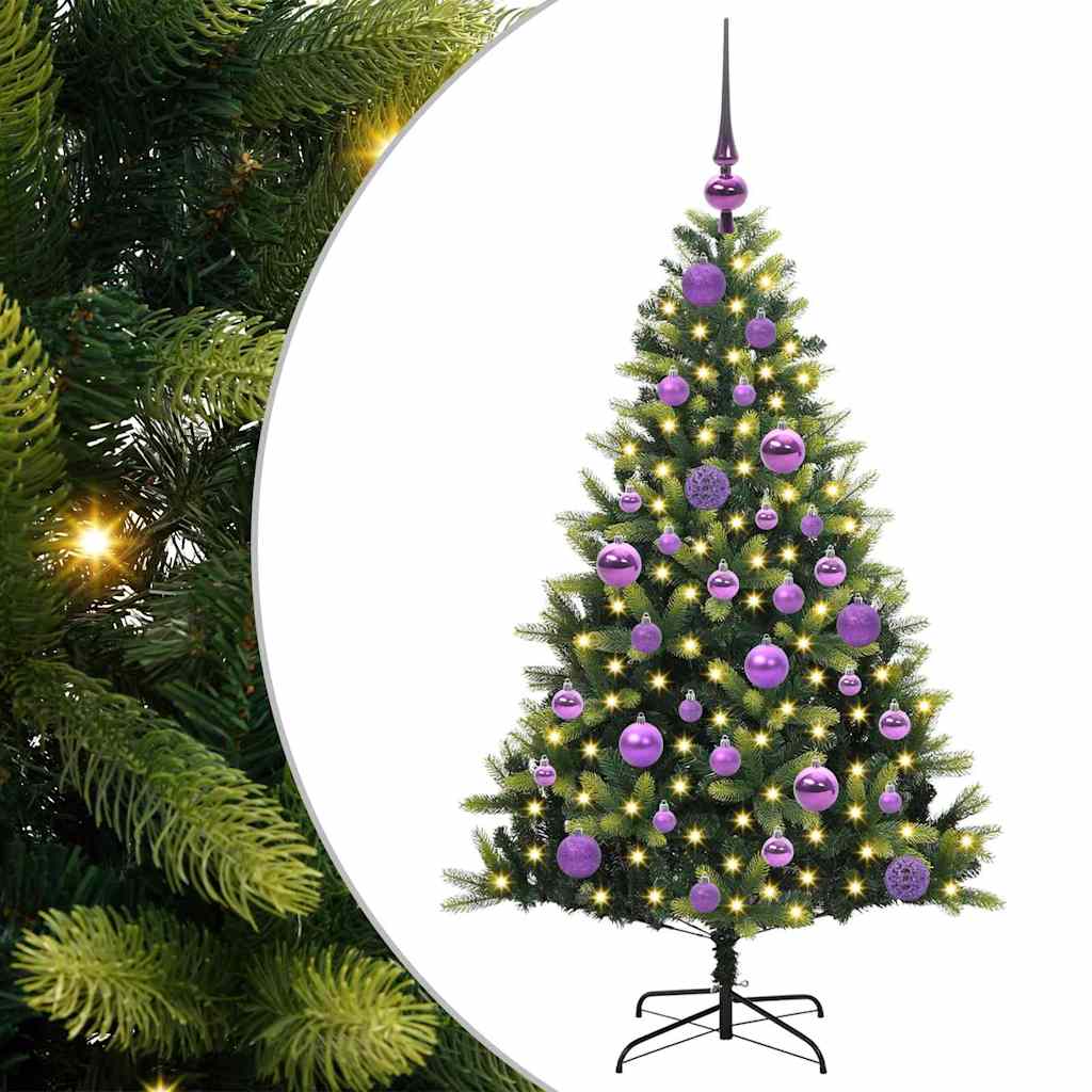 VidaXL künstlicher Weihnachtsbaum mit Scharnier 150 LEDs grün 120 cm PVC und PE