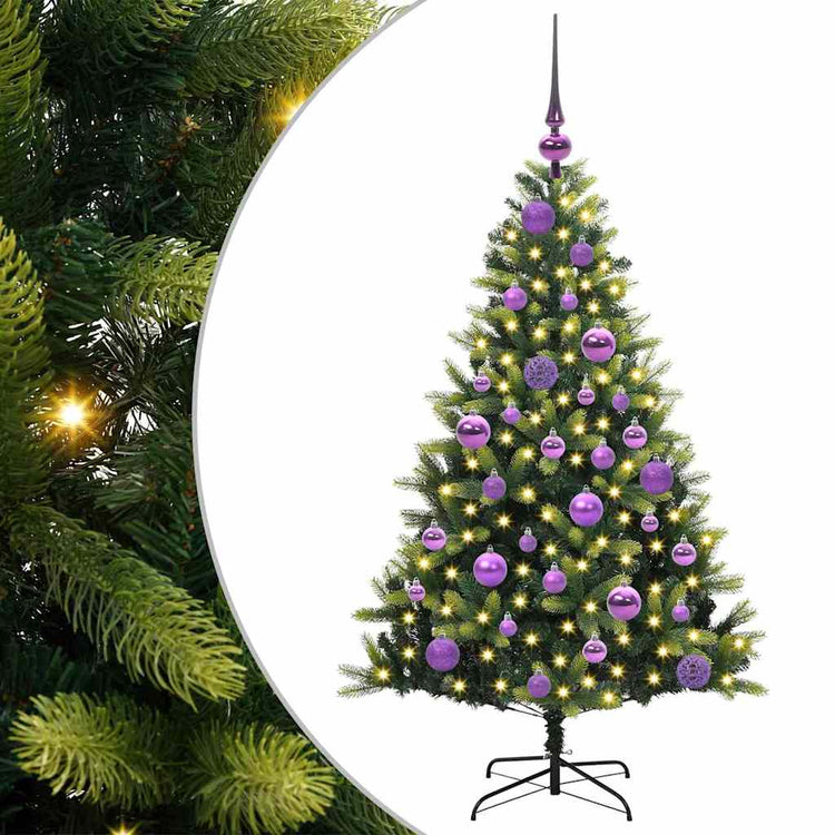 VidaXL künstlicher Weihnachtsbaum mit Scharnier 150 LEDs grün 120 cm PVC und PE