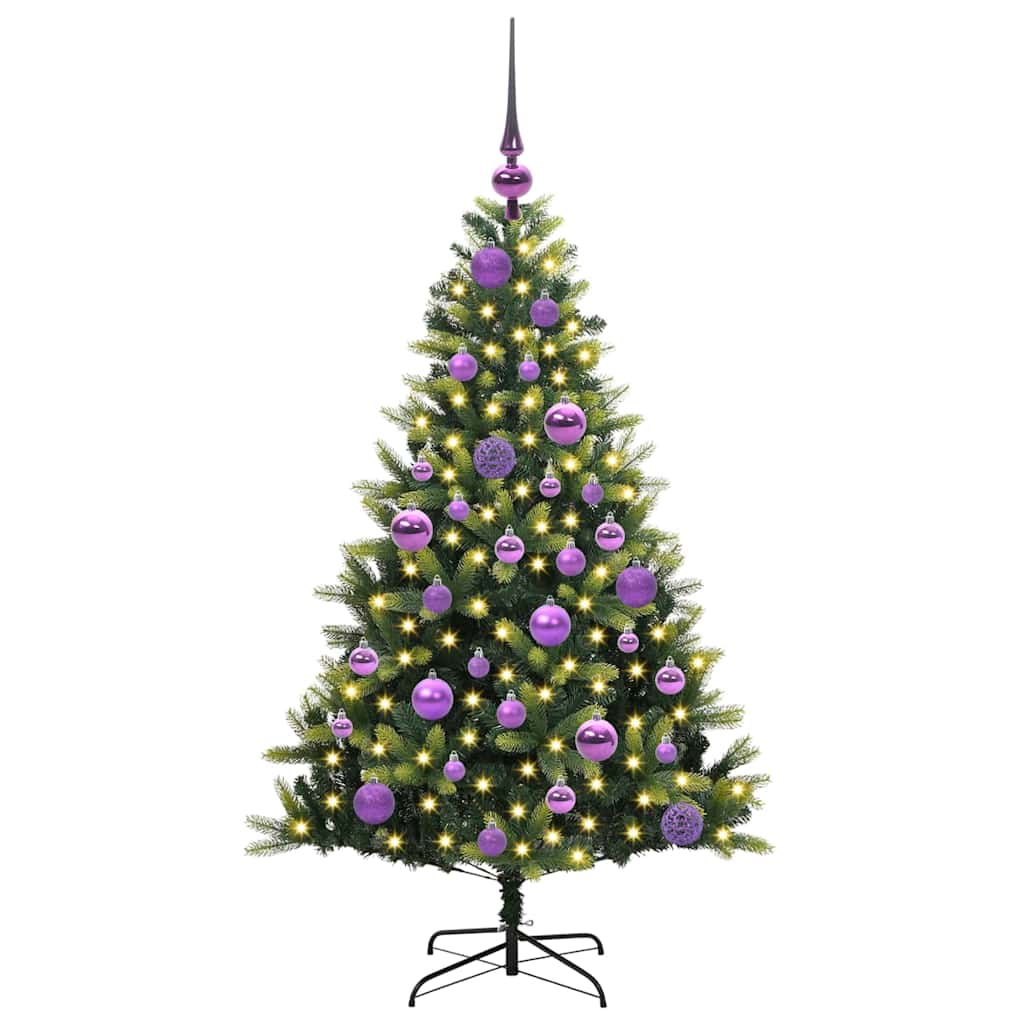 VidaXL künstlicher Weihnachtsbaum mit Scharnier 150 LEDs grün 120 cm PVC und PE