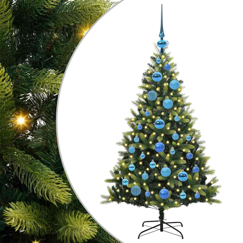 VidaXL künstlicher Weihnachtsbaum mit Scharnier 150 LEDs grün 120 cm PVC und PE