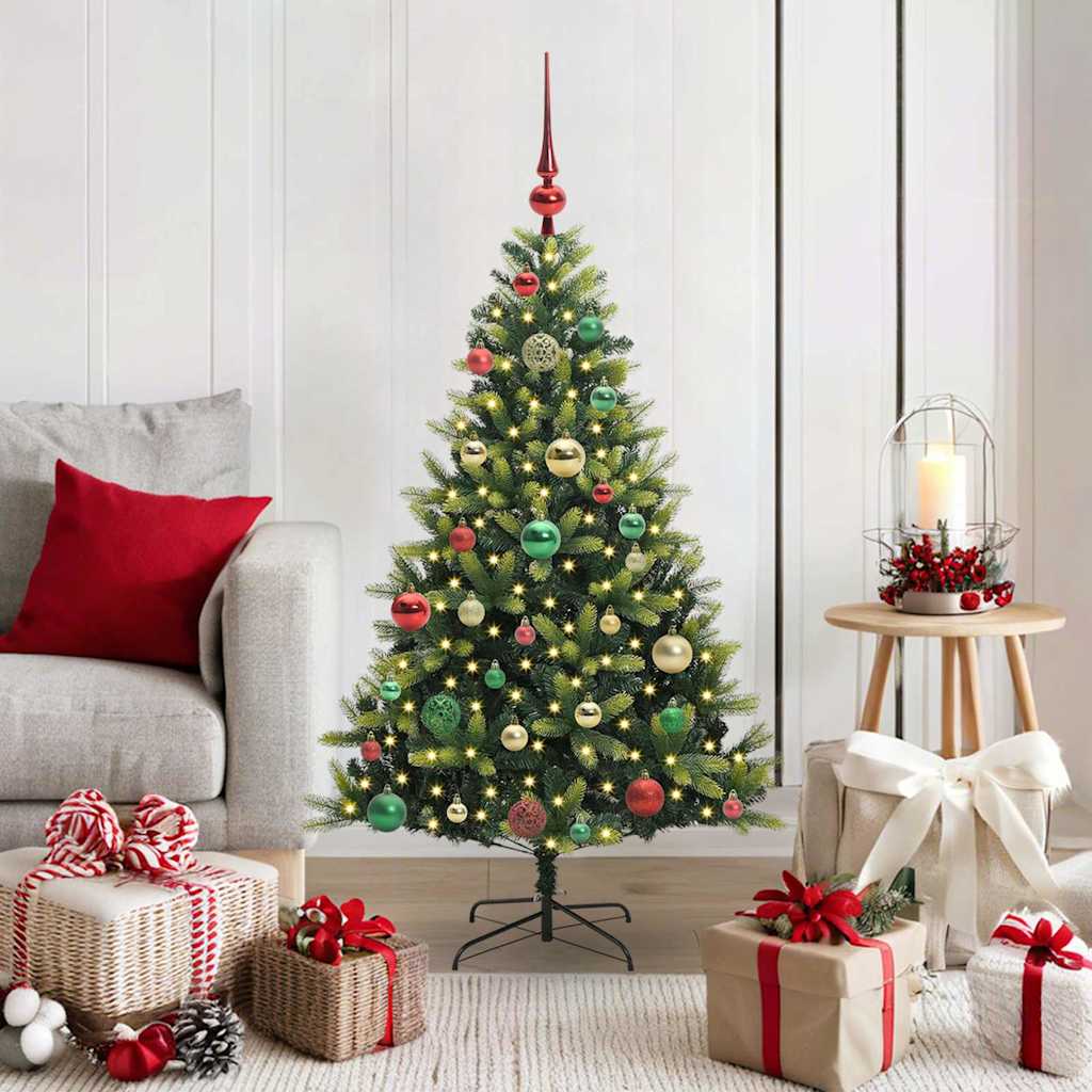 VidaXL künstlicher Weihnachtsbaum mit Scharnier 150 LEDs grün 120 cm PVC und PE