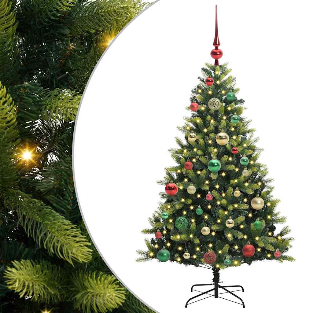 VidaXL künstlicher Weihnachtsbaum mit Scharnier 150 LEDs grün 120 cm PVC und PE