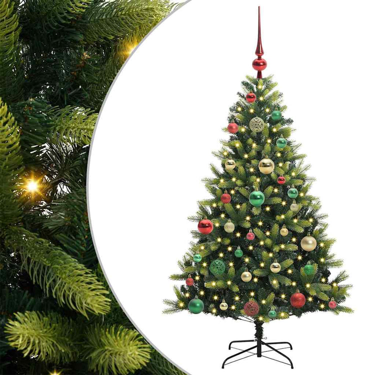 VidaXL künstlicher Weihnachtsbaum mit Scharnier 150 LEDs grün 120 cm PVC und PE