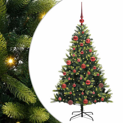 VidaXL künstlicher Weihnachtsbaum mit Scharnier 150 LEDs grün 150 cm PVC und PE