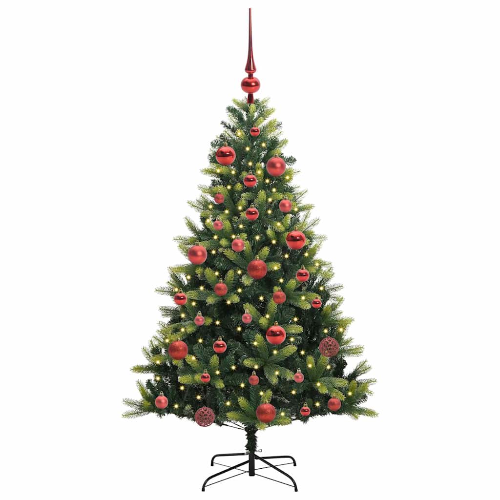 VidaXL künstlicher Weihnachtsbaum mit Scharnier 150 LEDs grün 150 cm PVC und PE