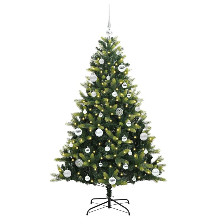 VidaXL künstlicher Weihnachtsbaum mit Scharnier 150 LEDs grün 150 cm PVC und PE