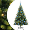 VidaXL künstlicher Weihnachtsbaum mit Scharnier 150 LEDs grün 150 cm PVC und PE