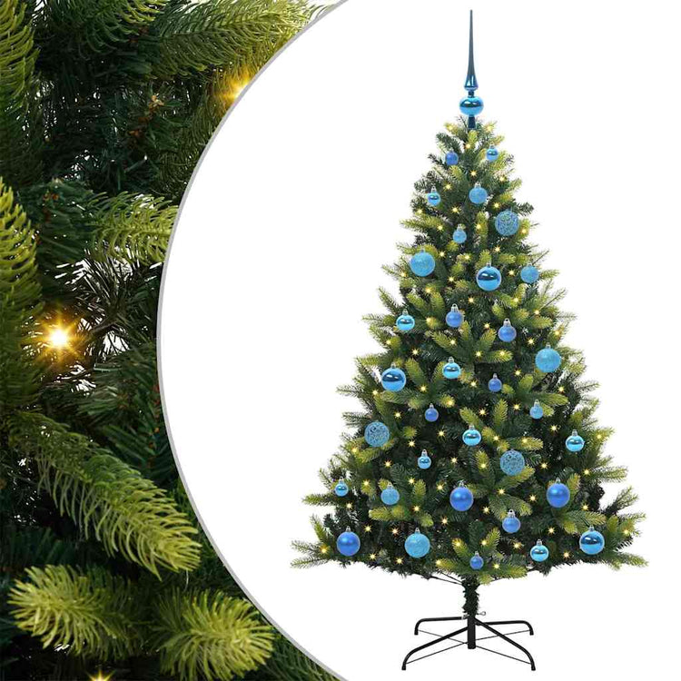 VidaXL künstlicher Weihnachtsbaum mit Scharnier 150 LEDs grün 150 cm PVC und PE