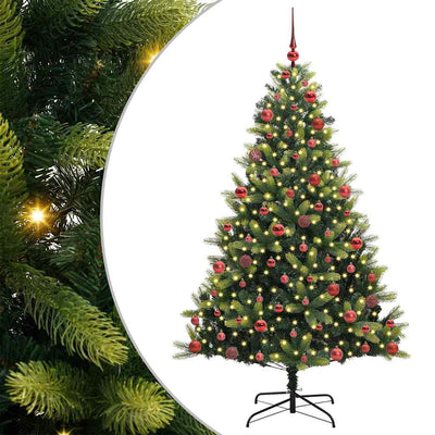 VidaXL künstlicher Weihnachtsbaum mit Scharnier 300 LEDs grün 180 cm PVC und PE