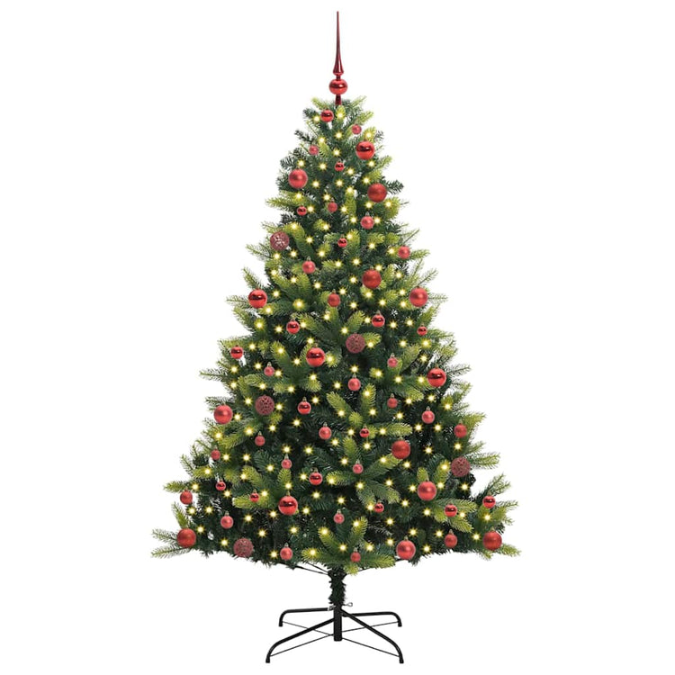VidaXL künstlicher Weihnachtsbaum mit Scharnier 300 LEDs grün 180 cm PVC und PE
