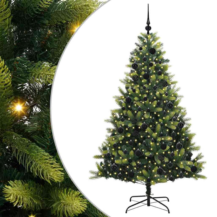 VidaXL künstlicher Weihnachtsbaum mit Scharnier 300 LEDs grün 180 cm PVC und PE