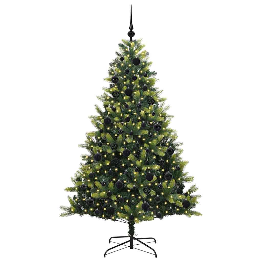 VidaXL künstlicher Weihnachtsbaum mit Scharnier 300 LEDs grün 180 cm PVC und PE