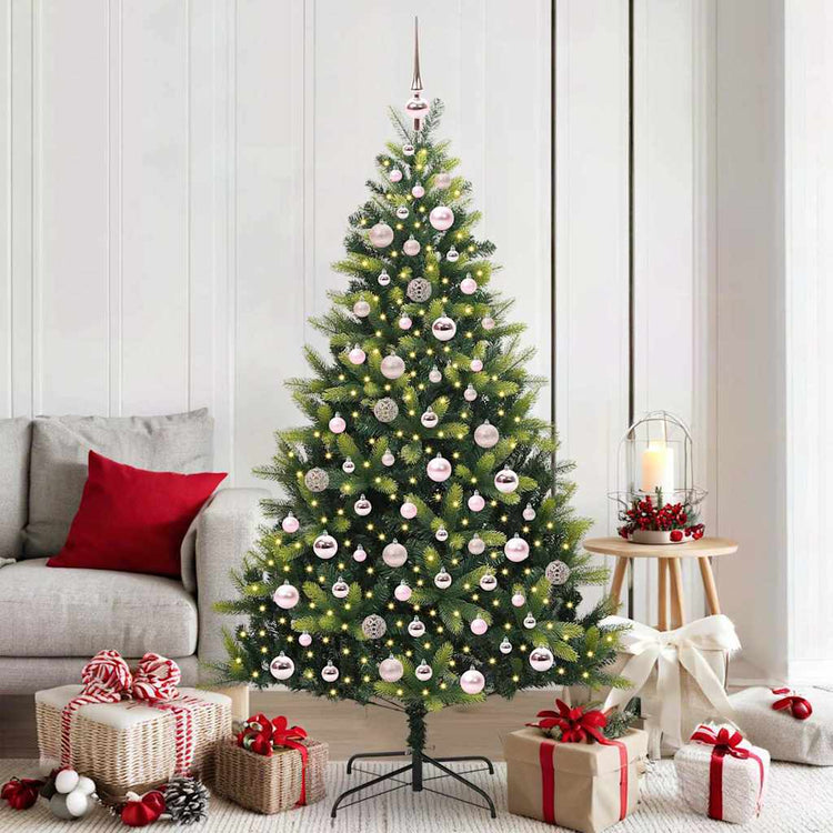 VidaXL künstlicher Weihnachtsbaum mit Scharnier 300 LEDs grün 180 cm PVC und PE