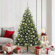 VidaXL künstlicher Weihnachtsbaum mit Scharnier 300 LEDs grün 180 cm PVC und PE