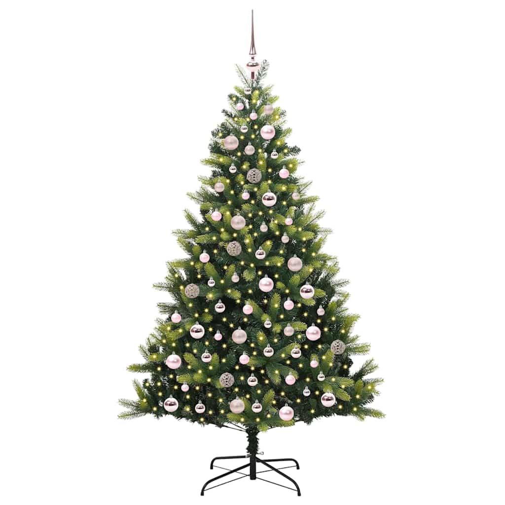 VidaXL künstlicher Weihnachtsbaum mit Scharnier 300 LEDs grün 180 cm PVC und PE