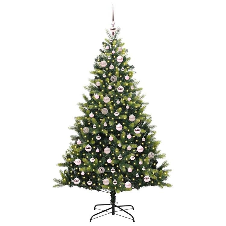 VidaXL künstlicher Weihnachtsbaum mit Scharnier 300 LEDs grün 180 cm PVC und PE