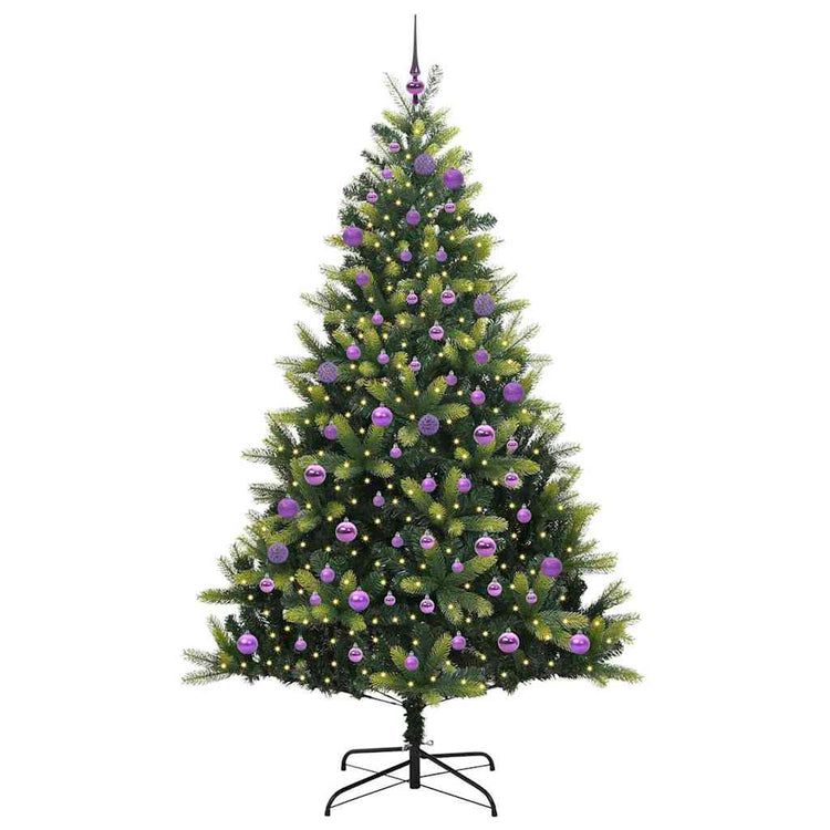 VidaXL künstlicher Weihnachtsbaum mit Scharnier 300 LEDs grün 180 cm PVC und PE