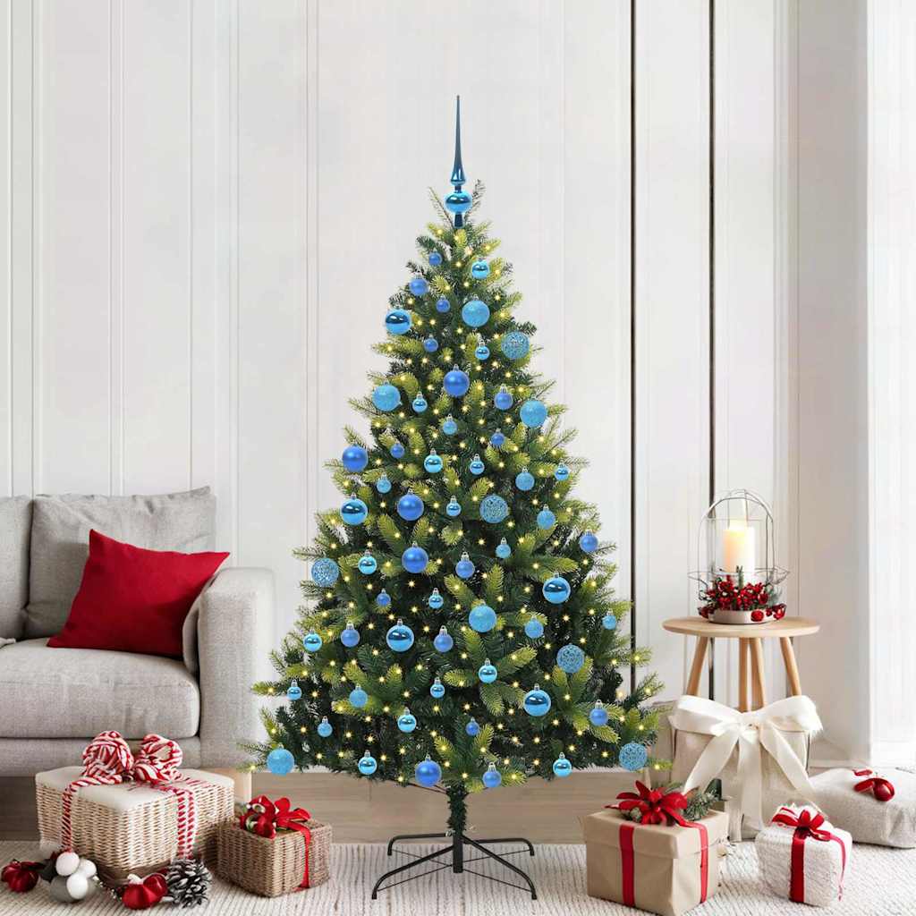 VidaXL künstlicher Weihnachtsbaum mit Scharnier 300 LEDs grün 180 cm PVC und PE