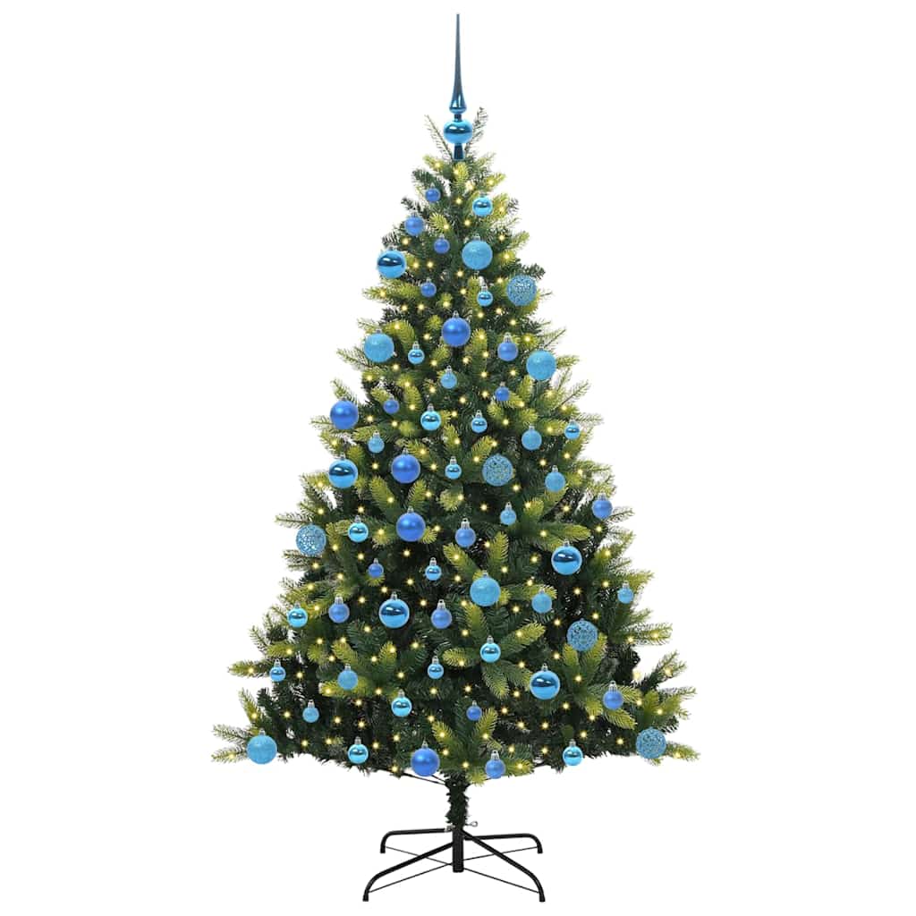 VidaXL künstlicher Weihnachtsbaum mit Scharnier 300 LEDs grün 180 cm PVC und PE