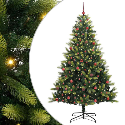 VidaXL künstlicher Weihnachtsbaum mit Scharnier 300 LEDs grün 210 cm PVC und PE