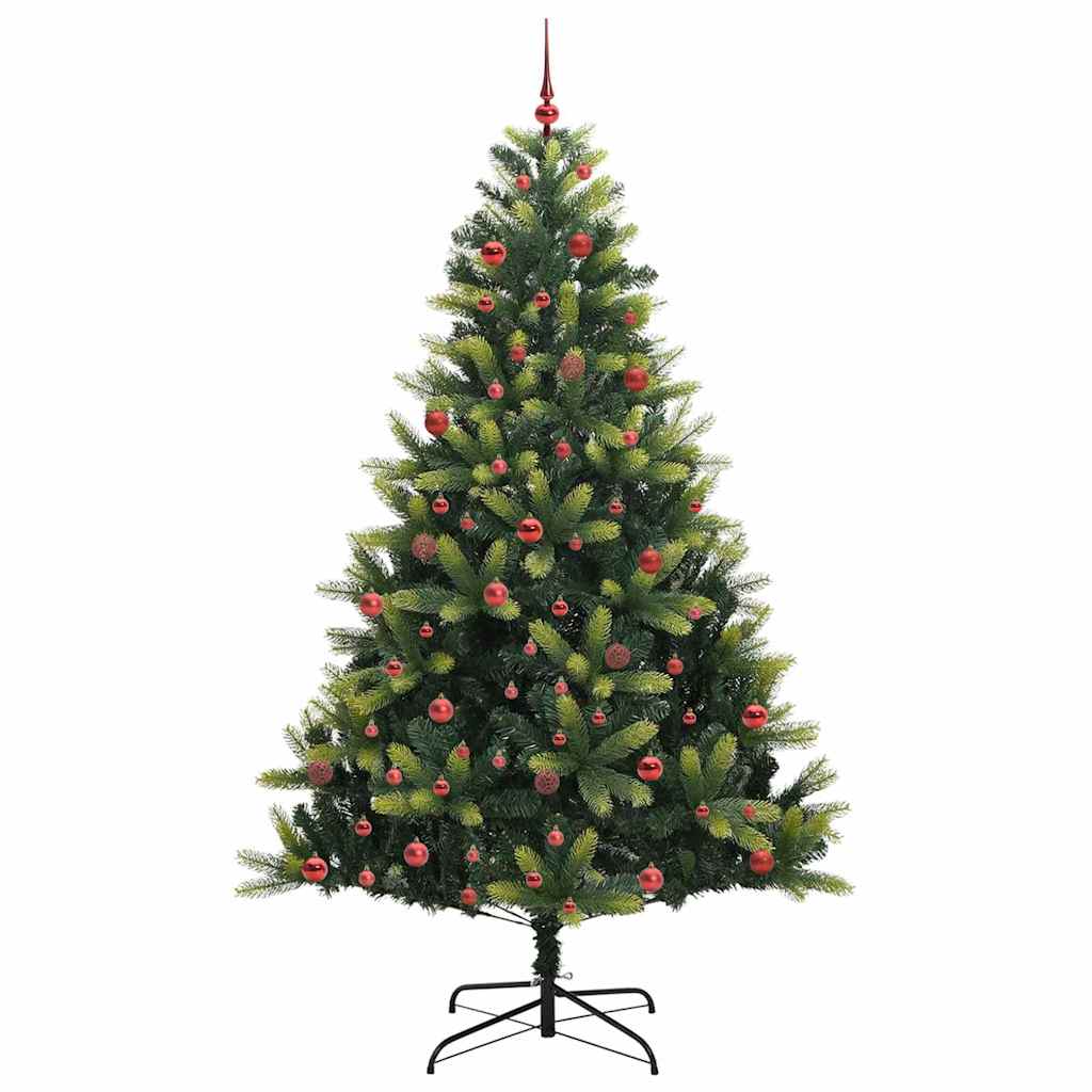 VidaXL künstlicher Weihnachtsbaum mit Scharnier 300 LEDs grün 210 cm PVC und PE