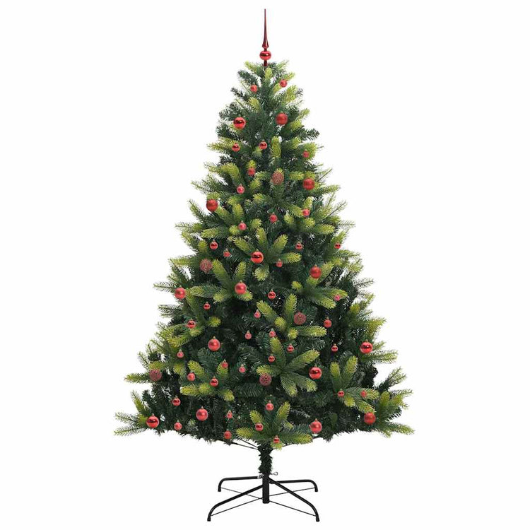 VidaXL künstlicher Weihnachtsbaum mit Scharnier 300 LEDs grün 210 cm PVC und PE