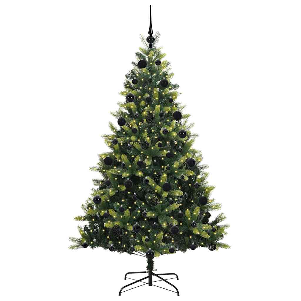 VidaXL künstlicher Weihnachtsbaum mit Scharnier 300 LEDs grün 210 cm PVC und PE