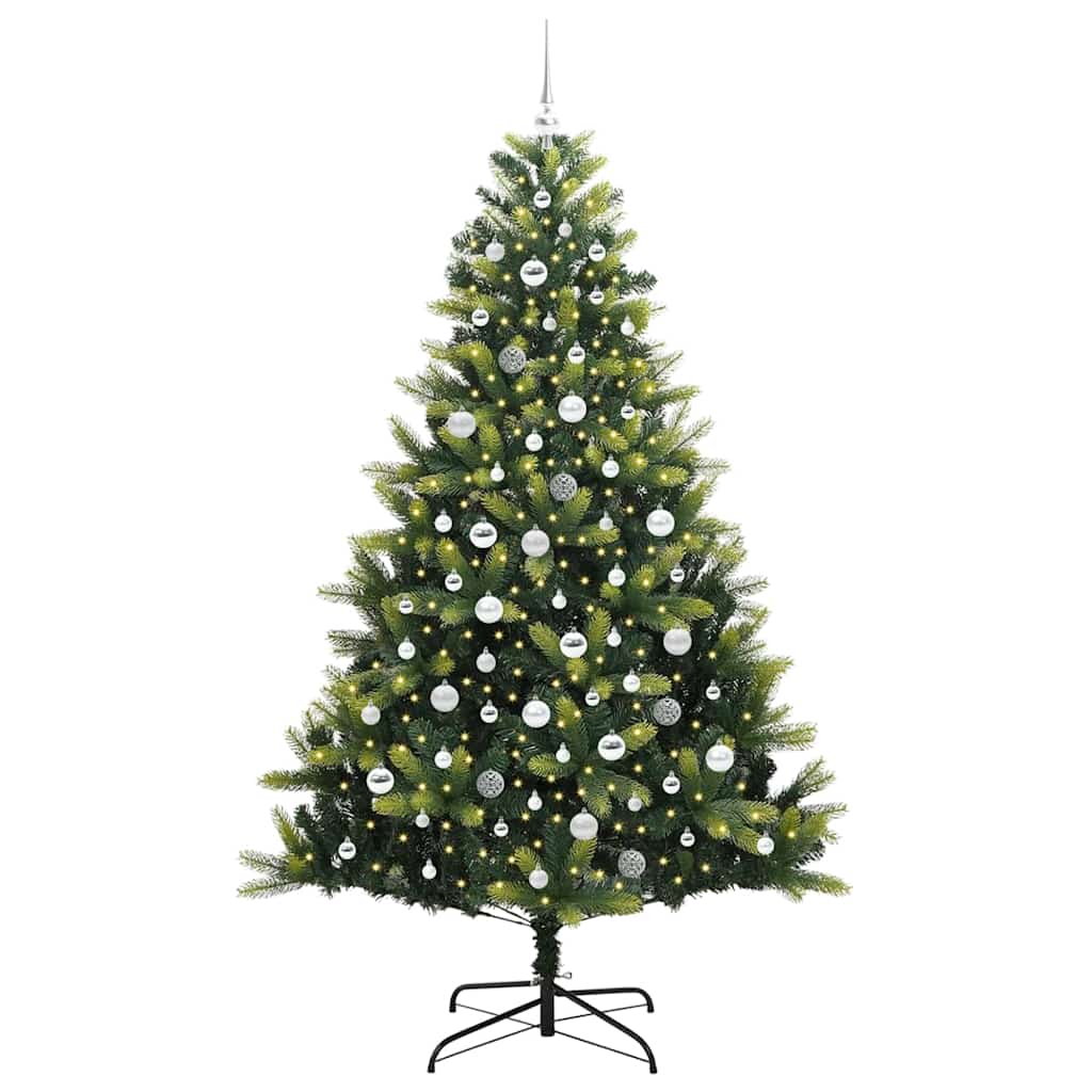 VidaXL künstlicher Weihnachtsbaum mit Scharnier 300 LEDs grün 210 cm PVC und PE