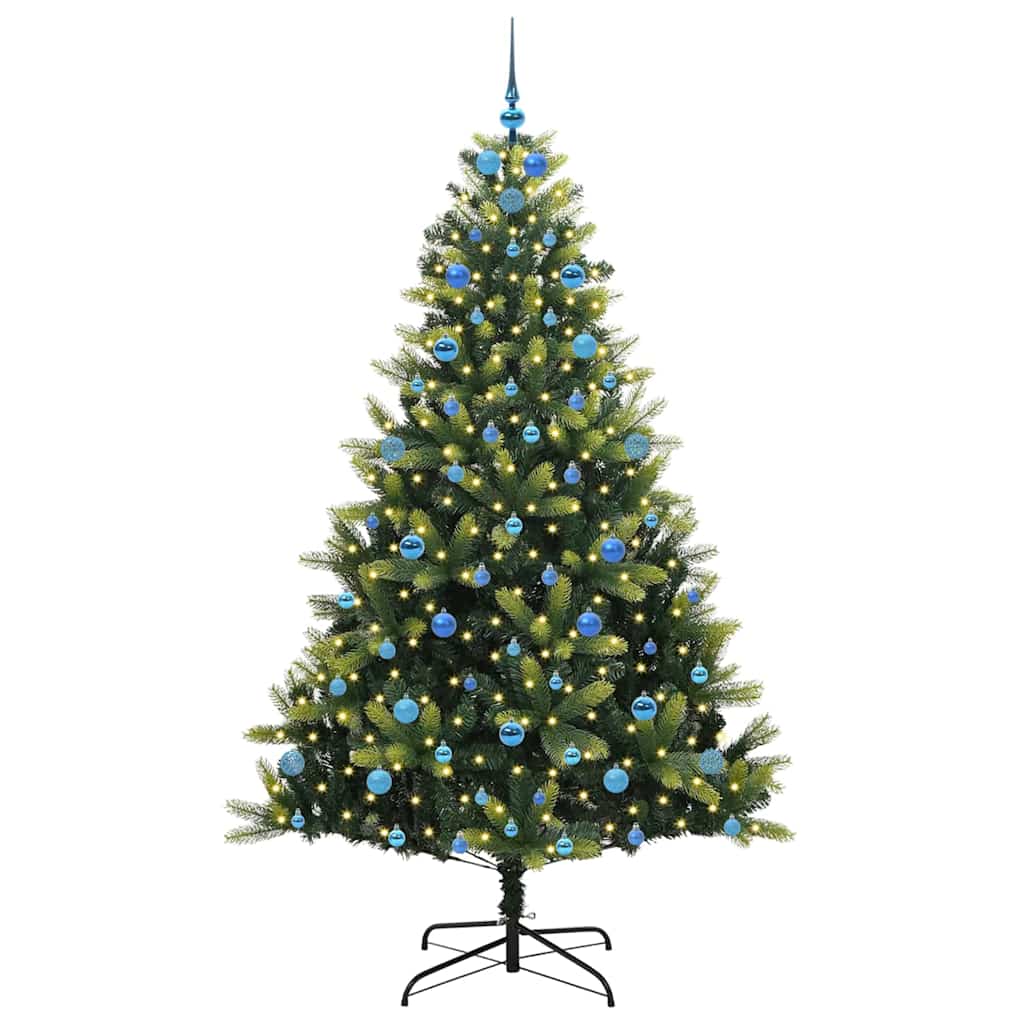 VidaXL künstlicher Weihnachtsbaum mit Scharnier 300 LEDs grün 210 cm PVC und PE