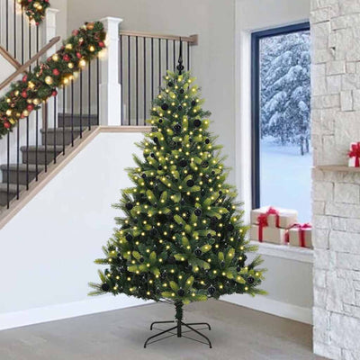 VidaXL künstlicher Weihnachtsbaum mit Scharnier 300 LEDs grün 240 cm PVC und PE