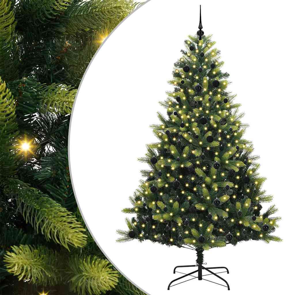 VidaXL künstlicher Weihnachtsbaum mit Scharnier 300 LEDs grün 240 cm PVC und PE