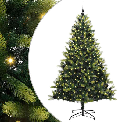 VidaXL künstlicher Weihnachtsbaum mit Scharnier 300 LEDs grün 240 cm PVC und PE