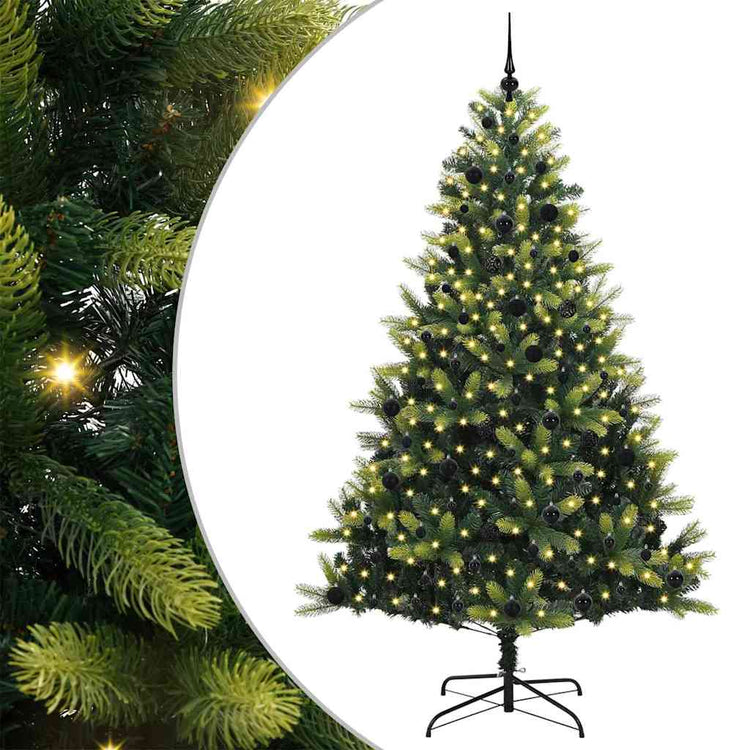 VidaXL künstlicher Weihnachtsbaum mit Scharnier 300 LEDs grün 240 cm PVC und PE