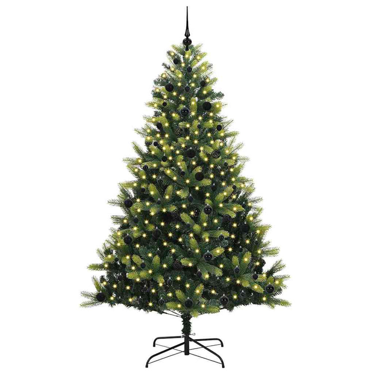 VidaXL künstlicher Weihnachtsbaum mit Scharnier 300 LEDs grün 240 cm PVC und PE
