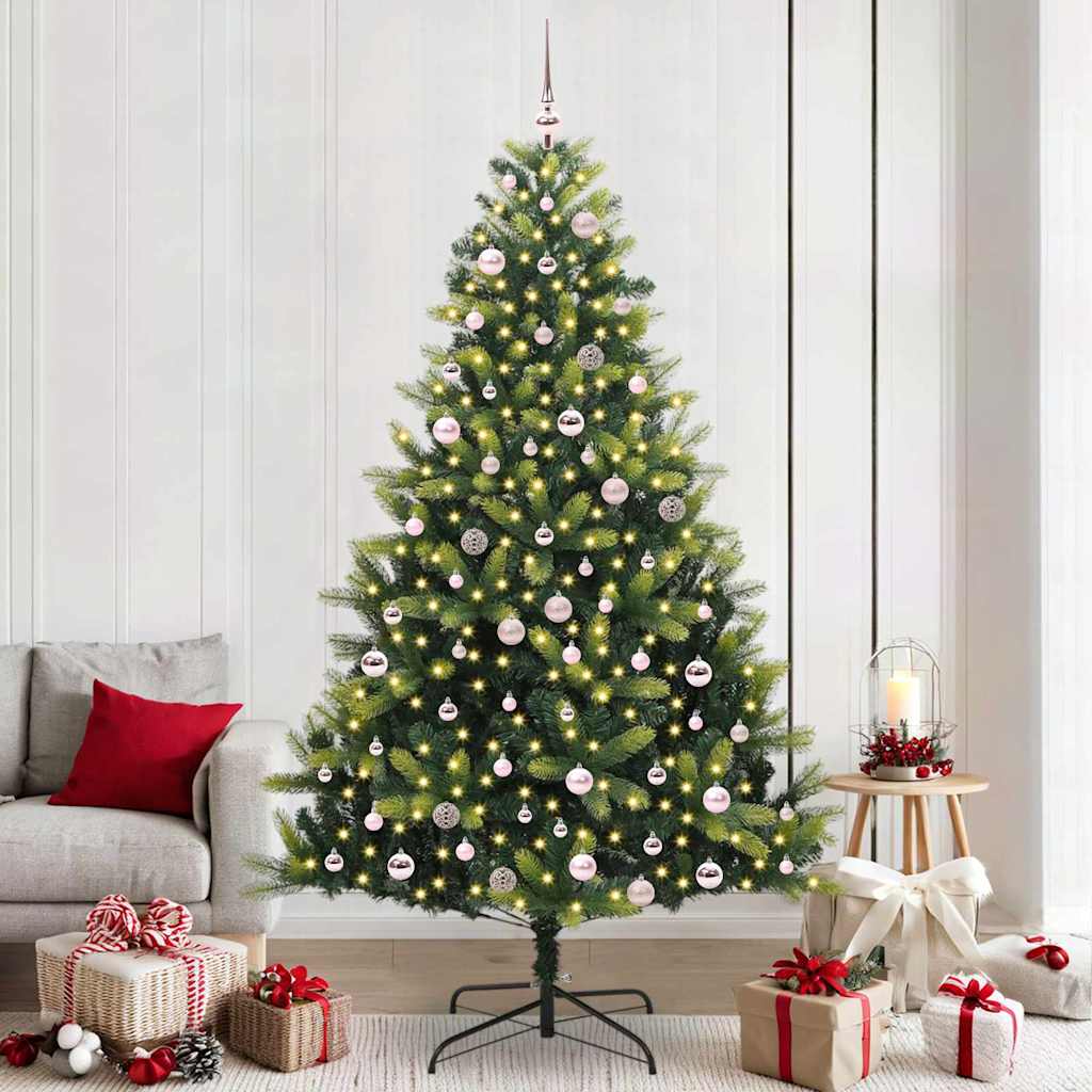 VidaXL künstlicher Weihnachtsbaum mit Scharnier 300 LEDs grün 240 cm PVC und PE