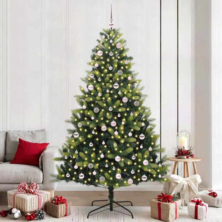VidaXL künstlicher Weihnachtsbaum mit Scharnier 300 LEDs grün 240 cm PVC und PE