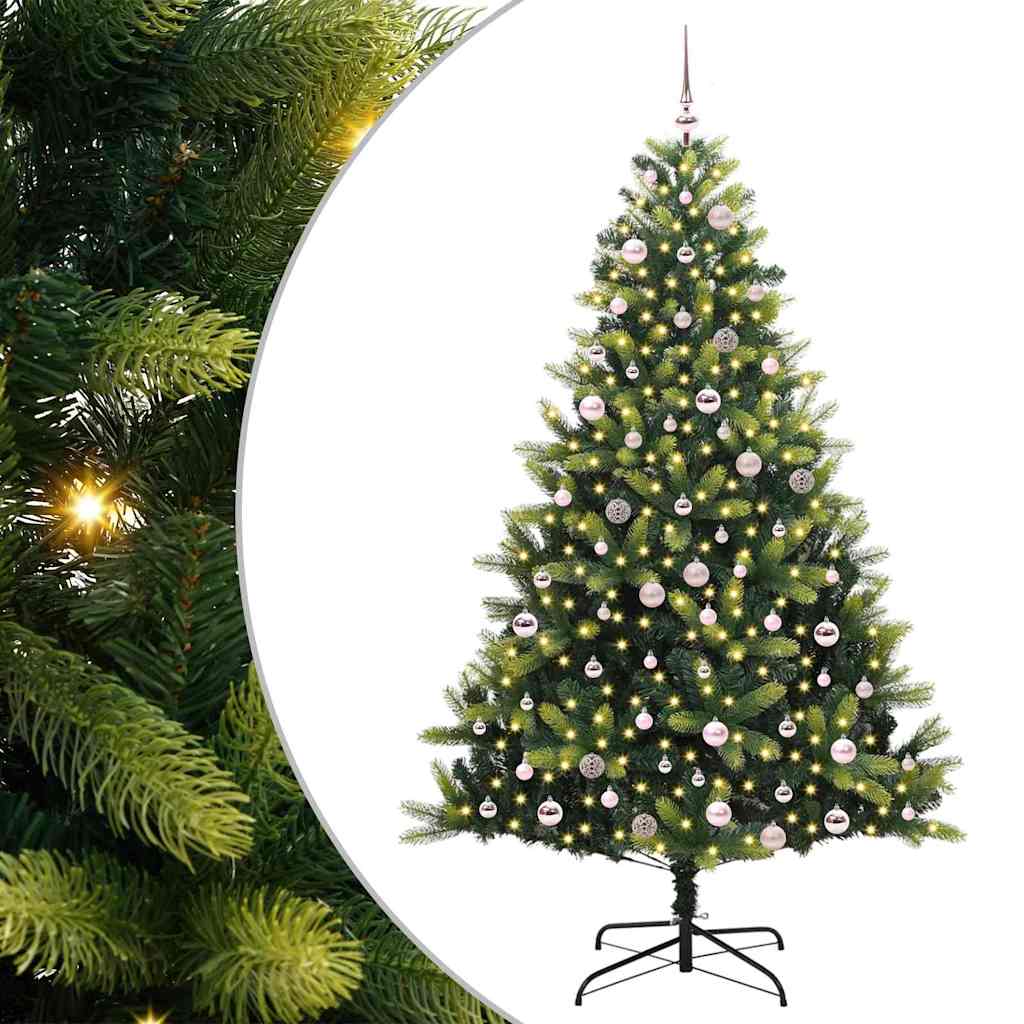 VidaXL künstlicher Weihnachtsbaum mit Scharnier 300 LEDs grün 240 cm PVC und PE