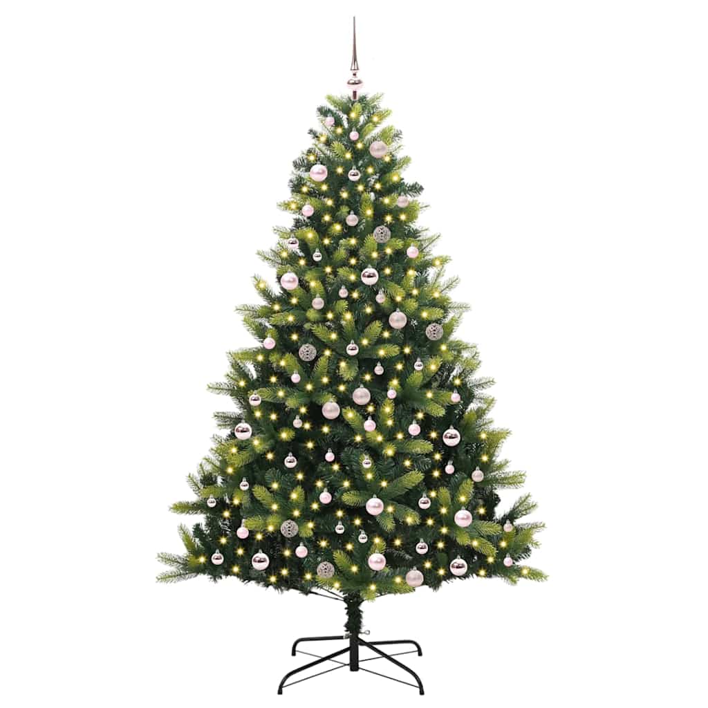 VidaXL künstlicher Weihnachtsbaum mit Scharnier 300 LEDs grün 240 cm PVC und PE