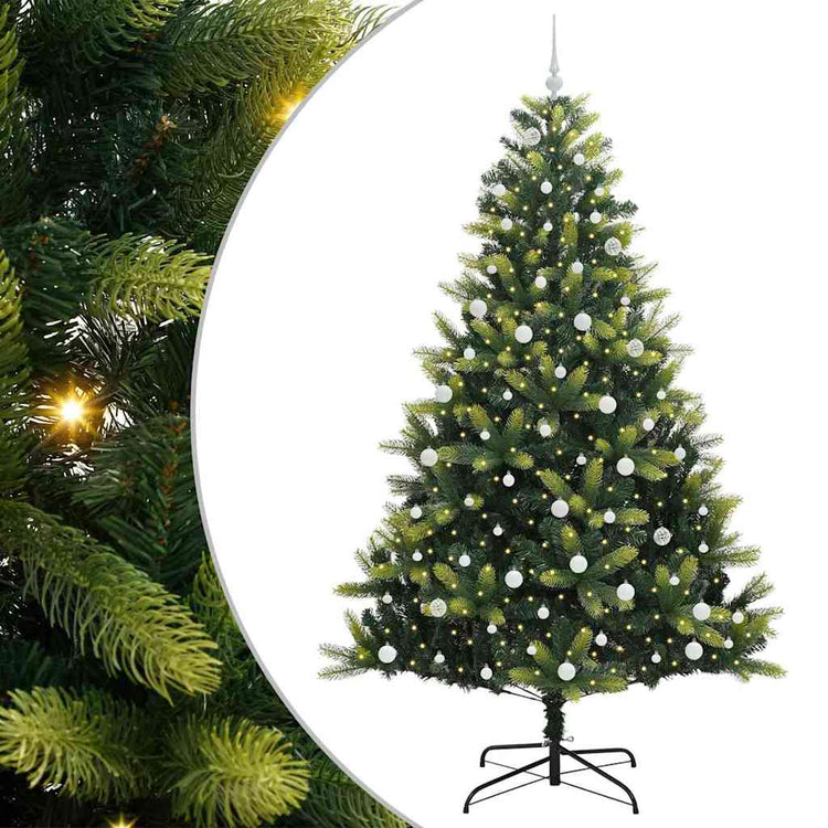 VidaXL künstlicher Weihnachtsbaum mit Scharnier 300 LEDs grün 240 cm PVC und PE