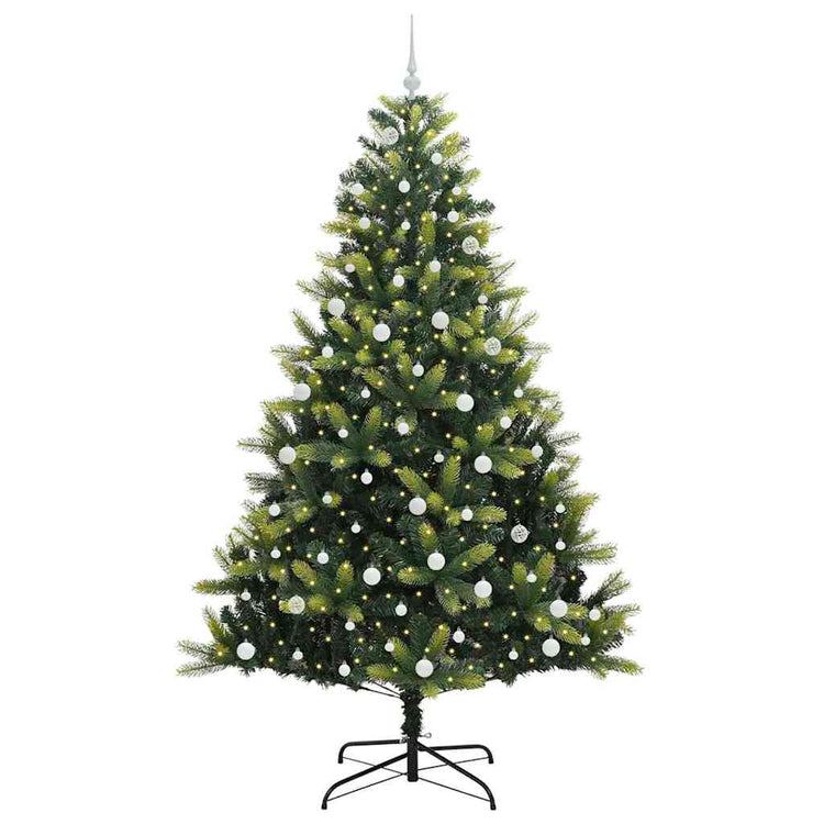 VidaXL künstlicher Weihnachtsbaum mit Scharnier 300 LEDs grün 240 cm PVC und PE