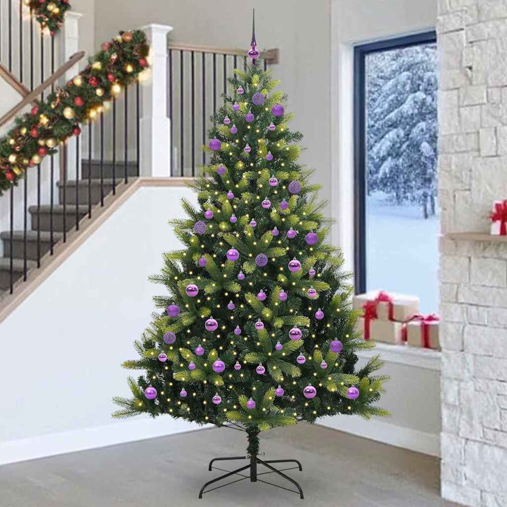 VidaXL künstlicher Weihnachtsbaum mit Scharnier 300 LEDs grün 240 cm PVC und PE