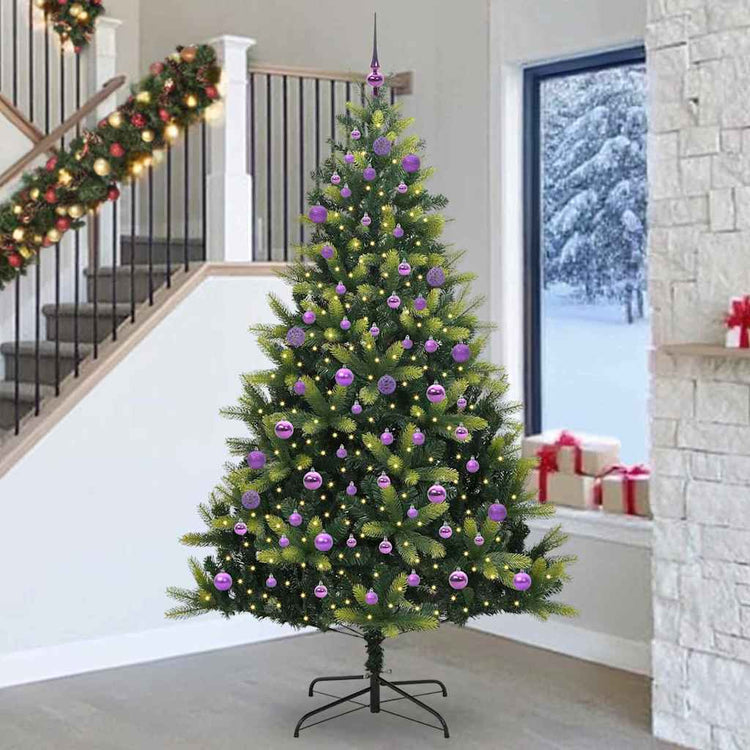 VidaXL künstlicher Weihnachtsbaum mit Scharnier 300 LEDs grün 240 cm PVC und PE