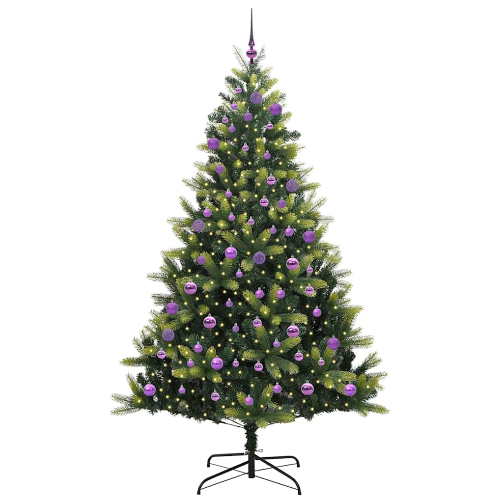 VidaXL künstlicher Weihnachtsbaum mit Scharnier 300 LEDs grün 240 cm PVC und PE