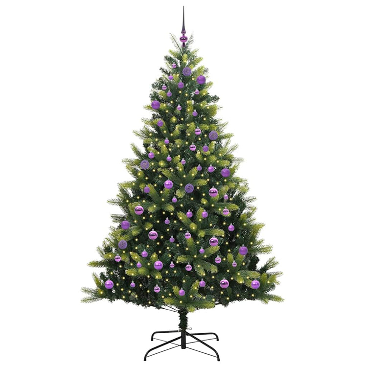VidaXL künstlicher Weihnachtsbaum mit Scharnier 300 LEDs grün 240 cm PVC und PE