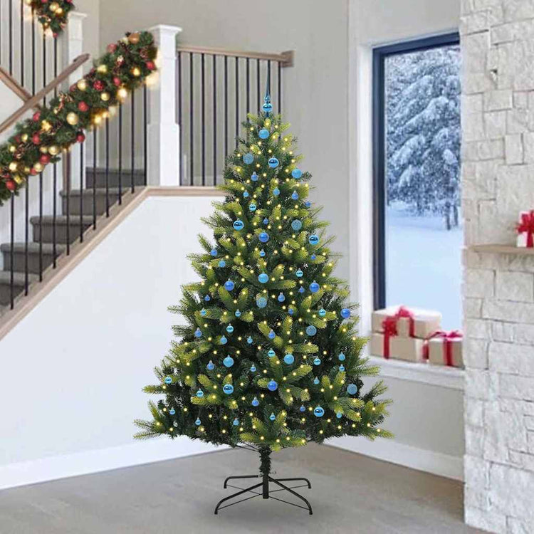 VidaXL künstlicher Weihnachtsbaum mit Scharnier 300 LEDs grün 240 cm PVC und PE