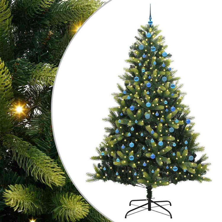 VidaXL künstlicher Weihnachtsbaum mit Scharnier 300 LEDs grün 240 cm PVC und PE