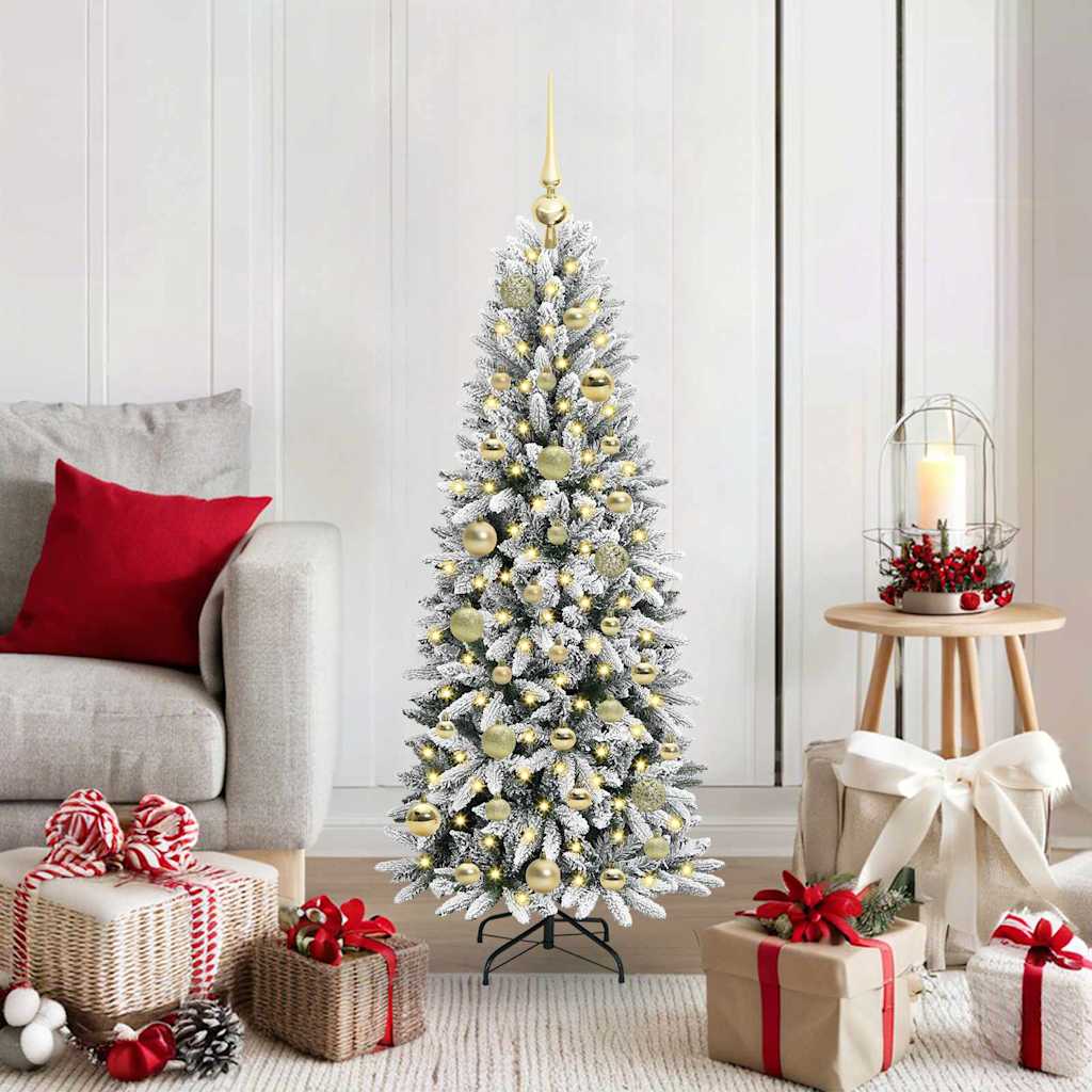 Vidaxx künstlicher Weihnachtsbaum weiß 120 cm PVC und Kunststoff und Stahl und PE